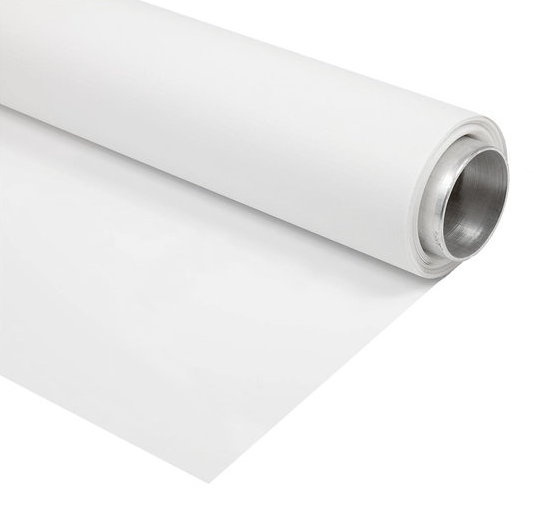 BRESSER Rollo de fondo de vinilo 1,35 x 6m Blanco