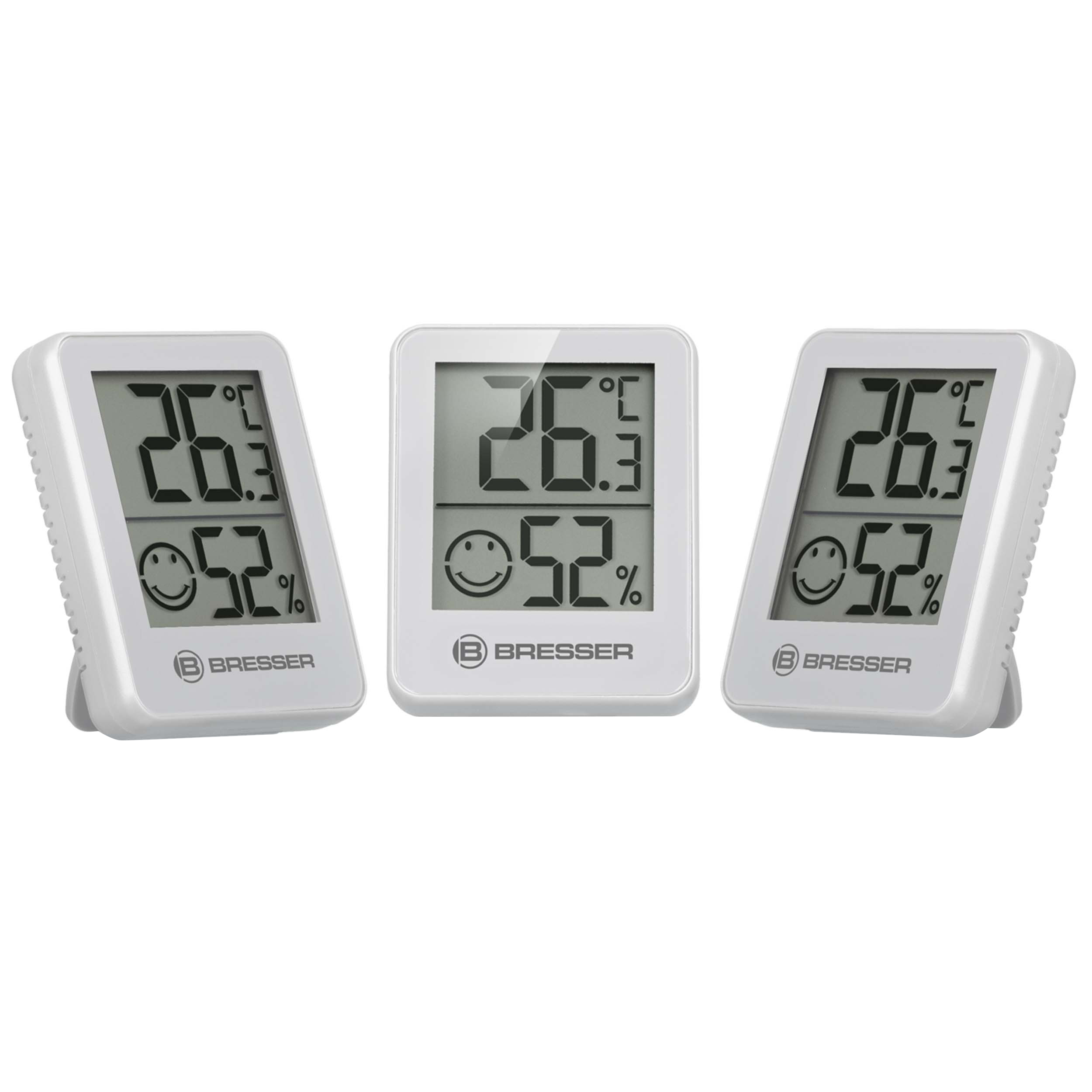 BRESSER ClimaTrend Hygro Indikator 3er-Set Thermo-Hygrometer, weiß (Refurbished)