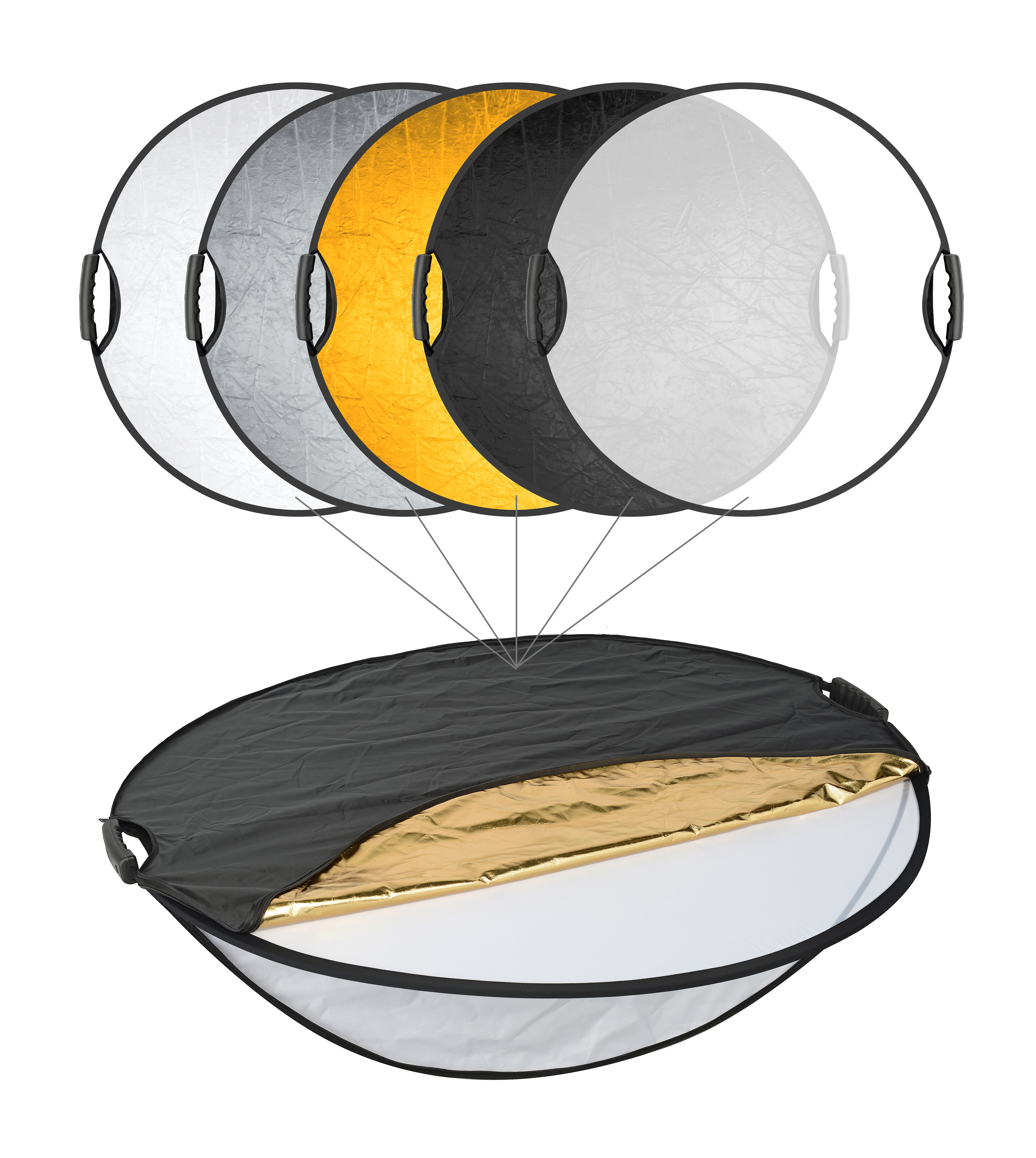 BRESSER TR-22 5en1 Reflector plegable con Mangos 110cm