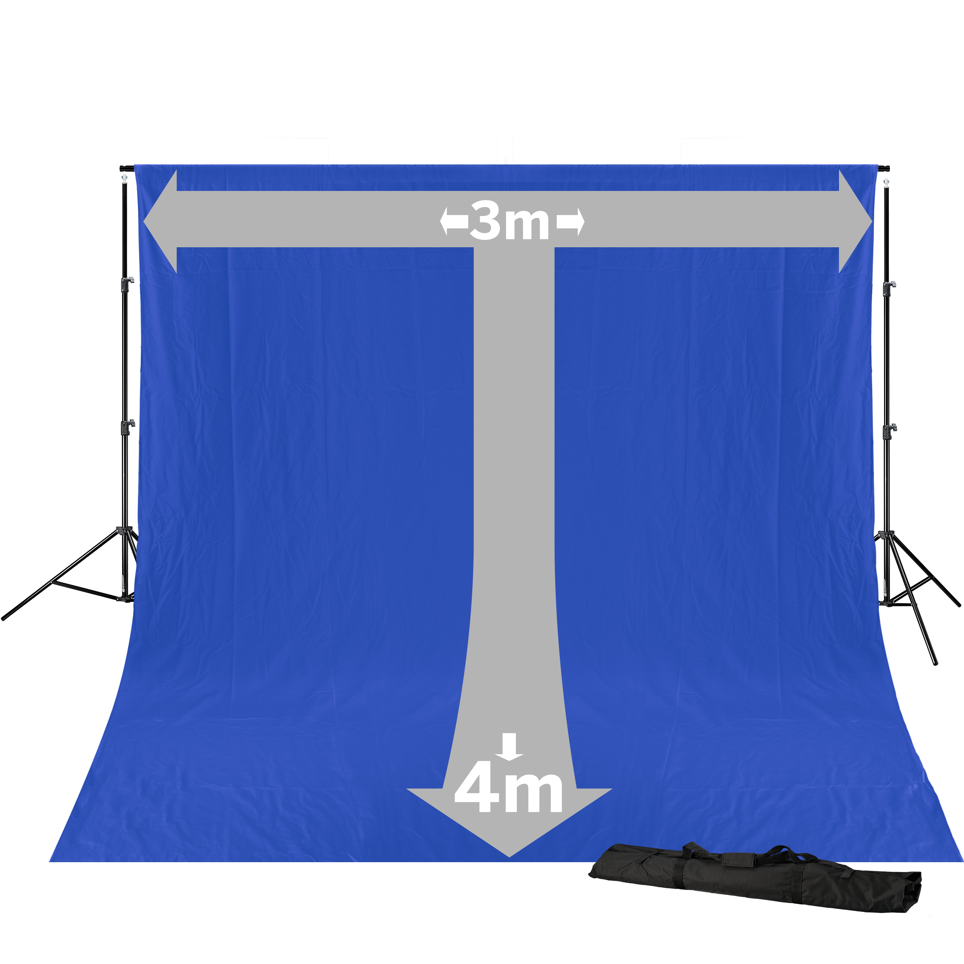 BRESSER BR-D23 Sistema de Fondo + Tela de Fondo 3 x 4m Chromakey Azul