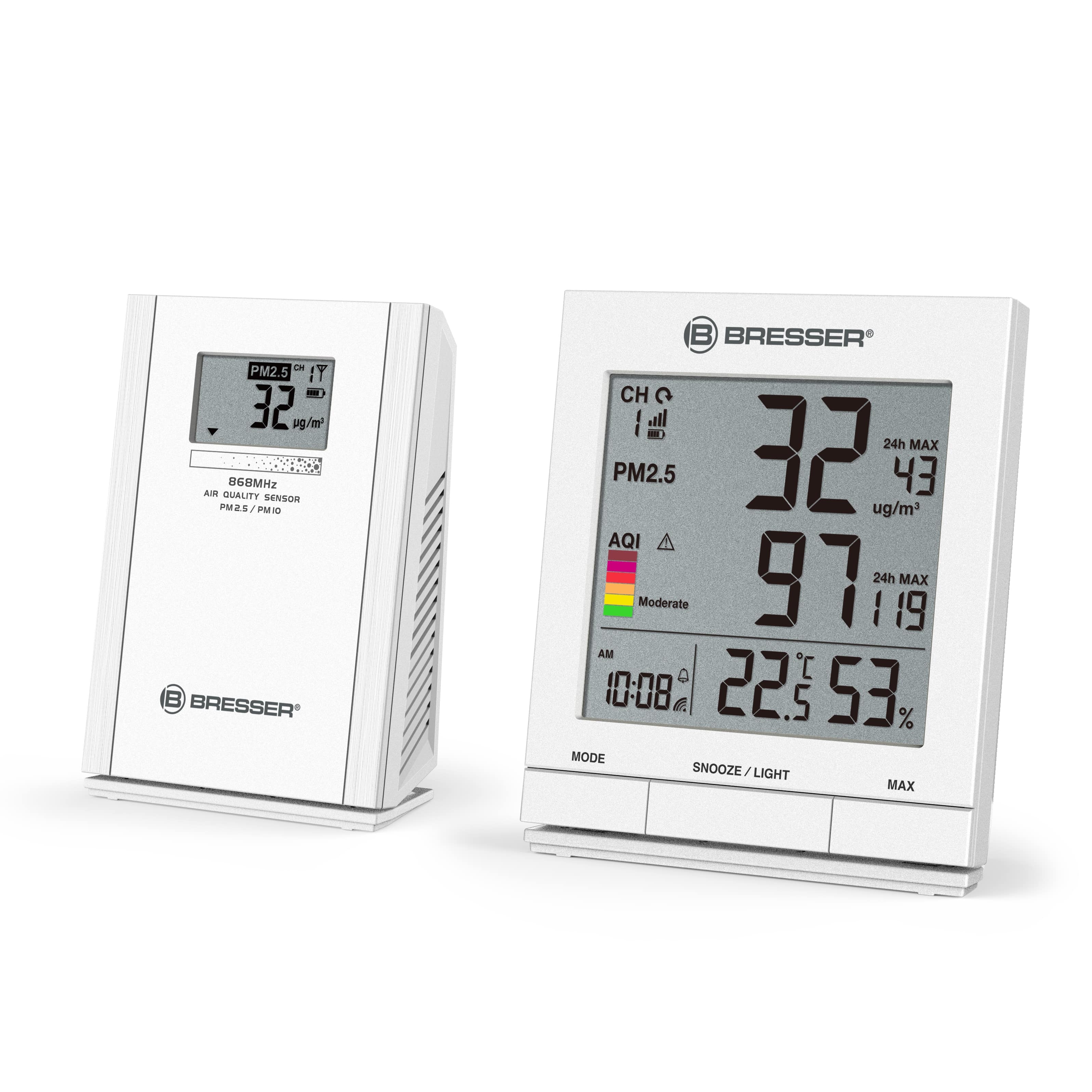 BRESSER PM2,5/PM10-Feinstaubmessgerät mit Funksensor (Refurbished)