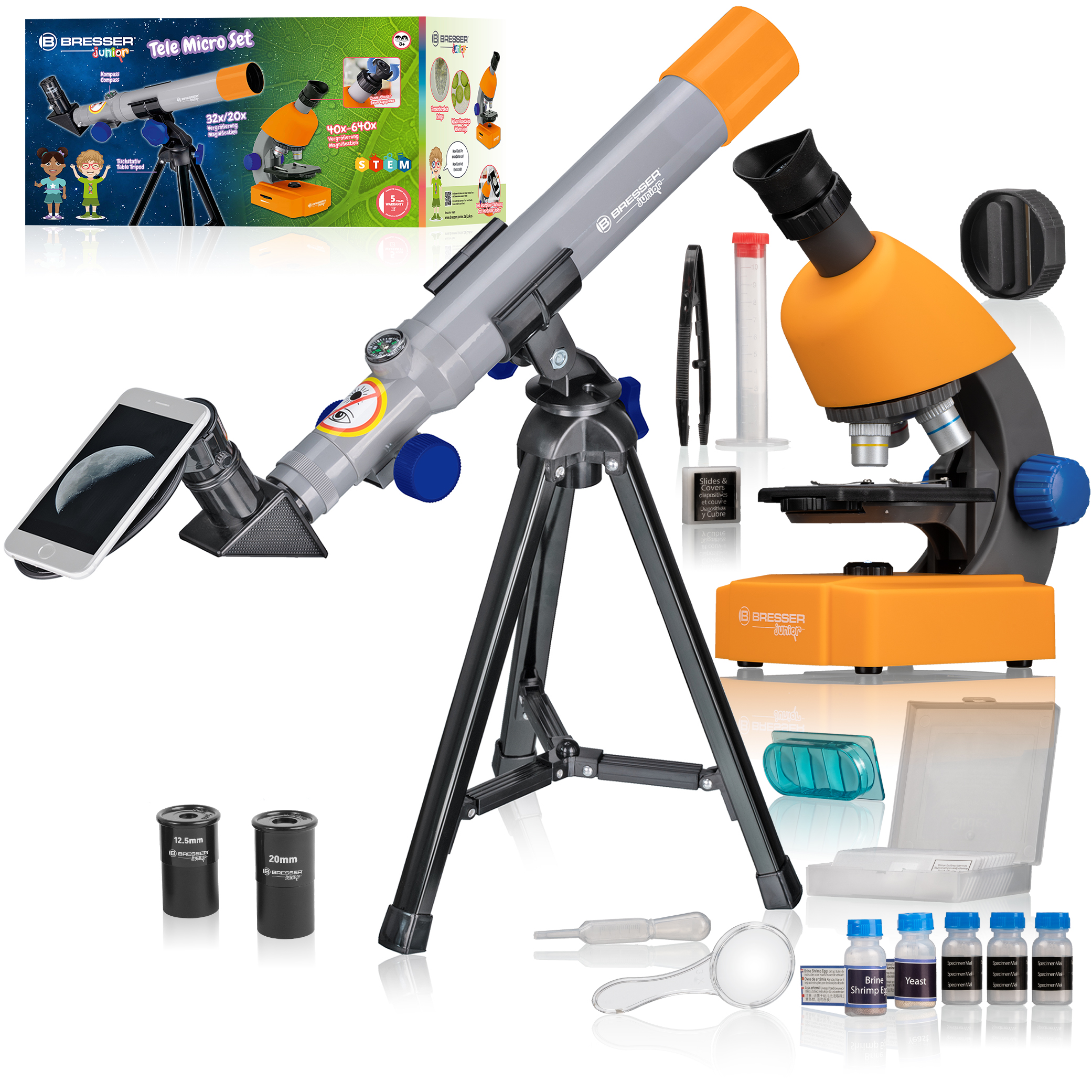 BRESSER JUNIOR Conjunto de Telescopio y Microscopio