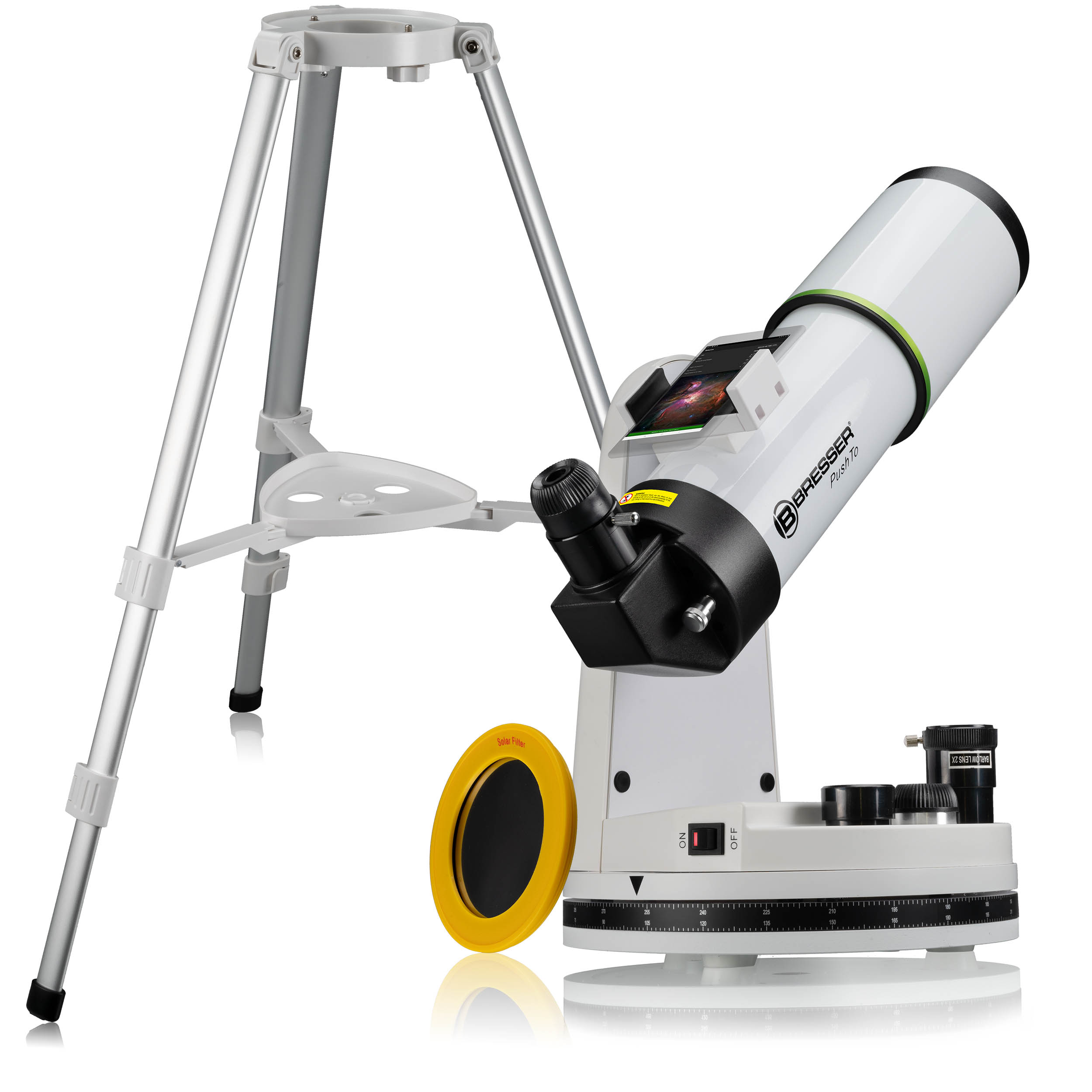 BRESSER PushTo AR-80/400 Smart-Telescopio con trípode