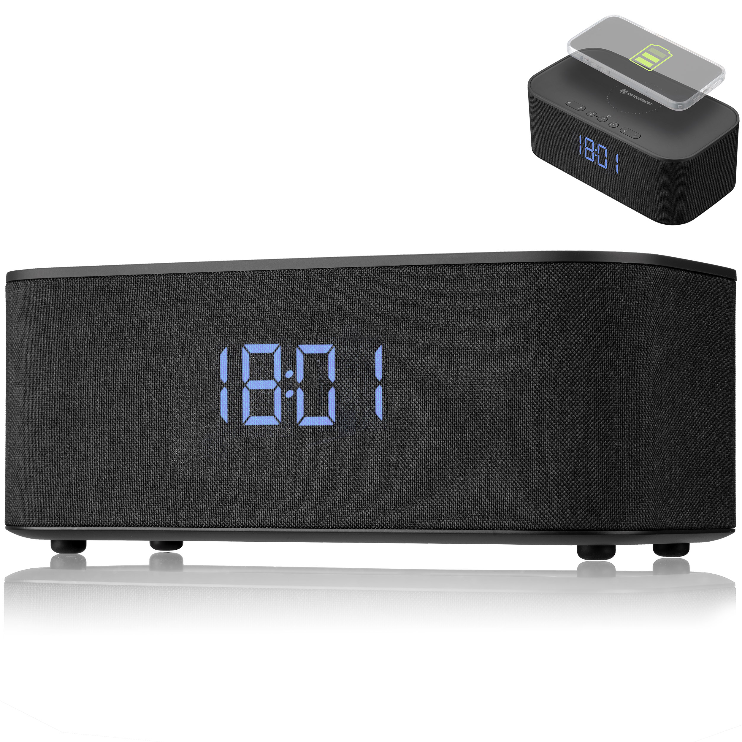 Reloj con altavoz Bluetooth/carga inalámbrica