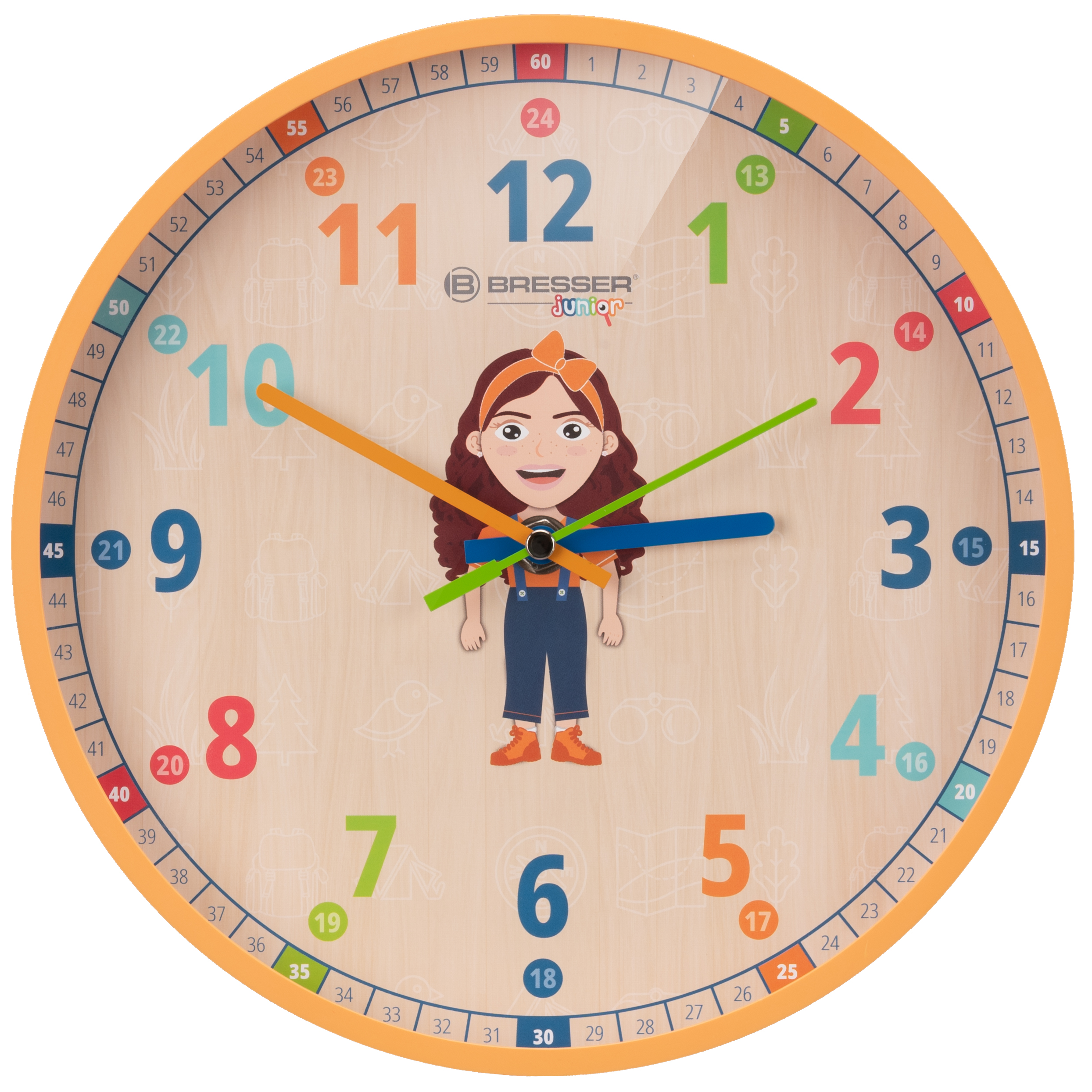 Reloj de pared para niños BRESSER JUNIOR