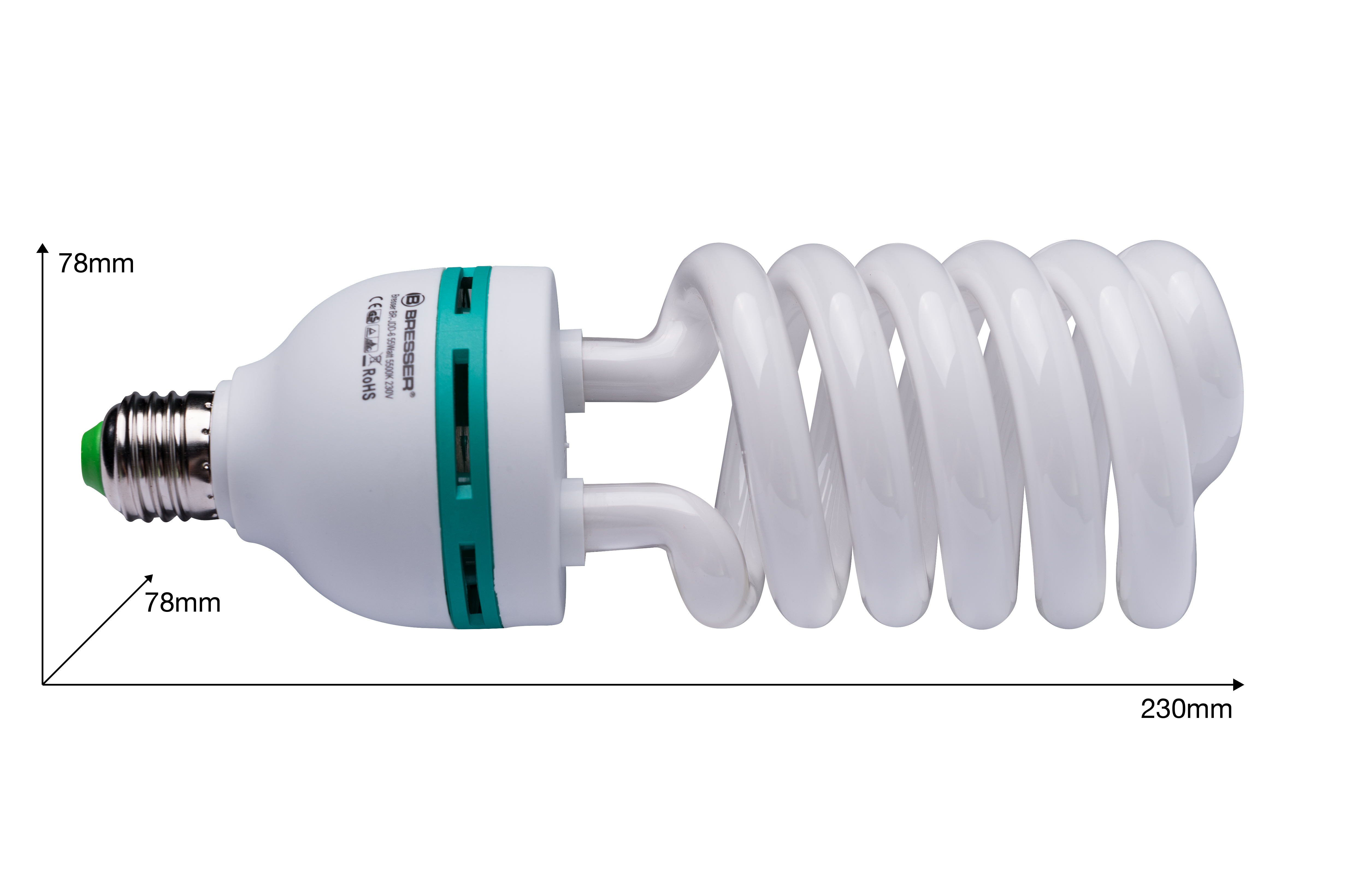 BRESSER JDD-6 Bombilla espiral de Luz diurna 55W E27 220V