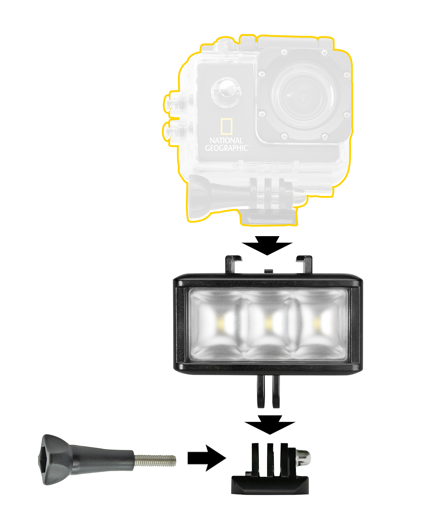 NATIONAL GEOGRAPHIC Action Cam Luz LED