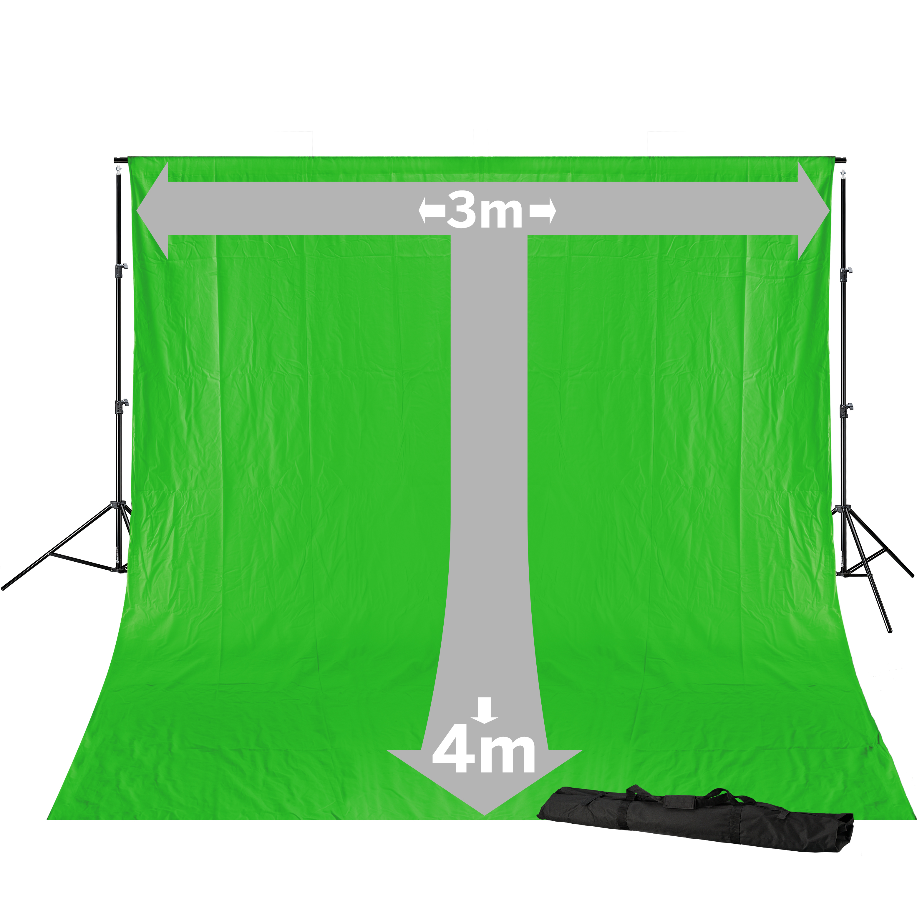 BRESSER BR-D23 Sistema de Fondo + Tela de Fondo 3 x 4m Chromakey Verde